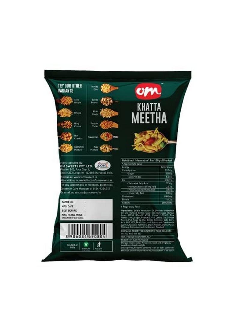 OM SWEETS & SNACKS Khatta Meetha Mixture Namkeen Tasty Crunchy Tea-time | All Time Favourite Indian Ready To Eat Crsipy Light Pack Of 4 X 200g