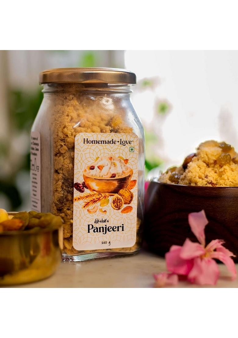 Homemade Love Dry Fruit Panjeeri (250g)| Made with Whole Wheat Flour, Ghee, Edible gum and Fruits | Immunity Booster