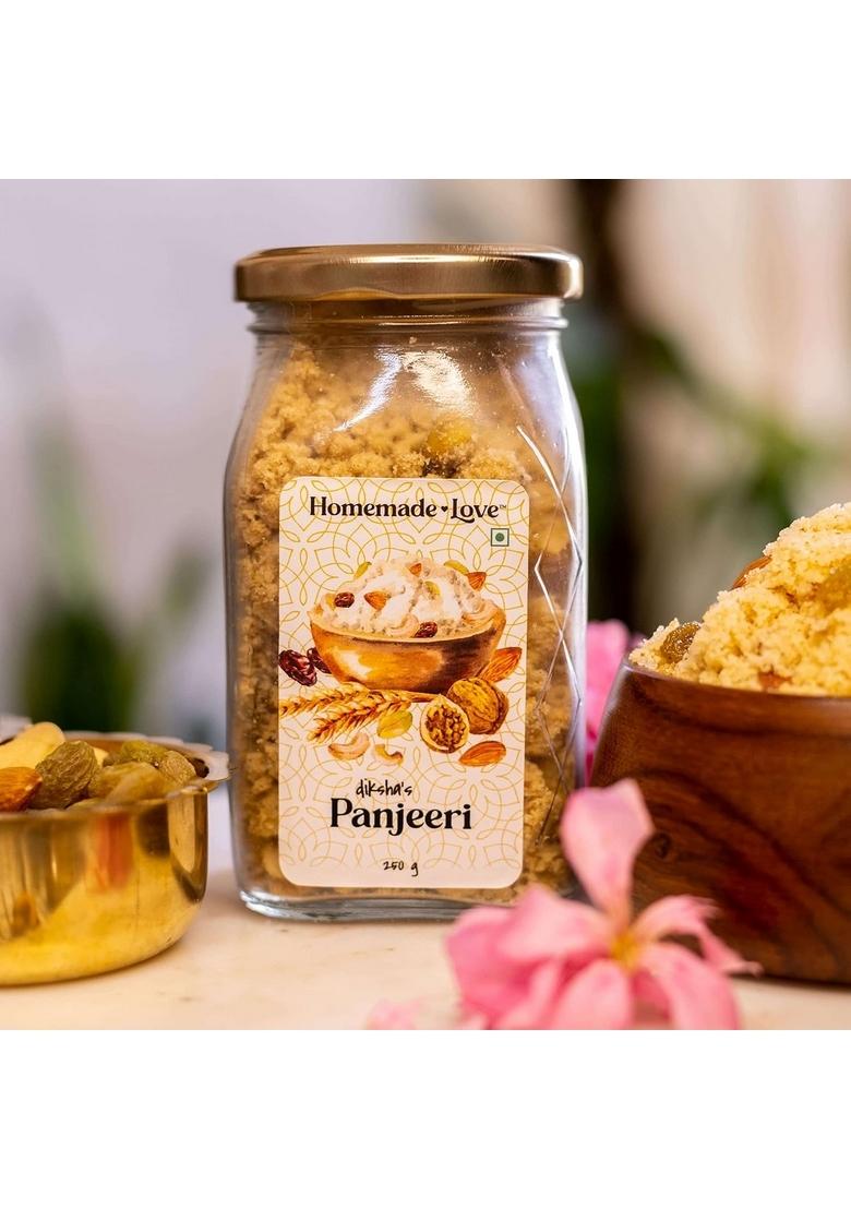 Homemade Love Dry Fruit Panjeeri (250g)| Made with Whole Wheat Flour, Ghee, Edible gum and Fruits | Immunity Booster