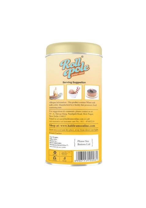 Haldiram's Roll Pole Salted Banana Caramel 150gm | Wafer Sticks Smooth Crunchy Snacks Crackers Sweet Treats for Kids Rich and Creamy Ready to Eat Dessert