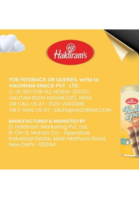 Haldiram's Roll Pole Salted Banana Caramel 150gm | Wafer Sticks Smooth Crunchy Snacks Crackers Sweet Treats for Kids Rich and Creamy Ready to Eat Dessert
