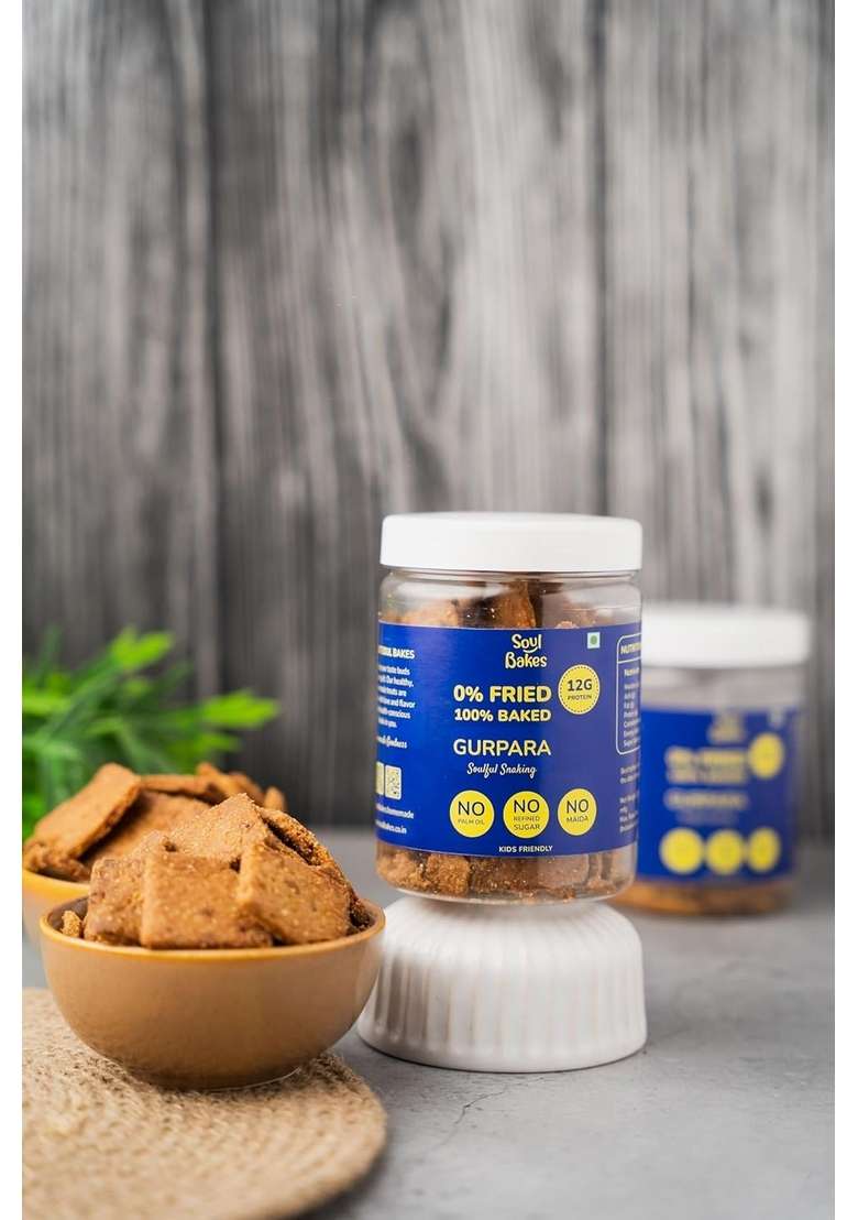 Soul Bakes Gurpara | Made with Traditional Spices No Maida, Refined Sugar, Palm Oil Healthy Indian Snack 250g - Indya