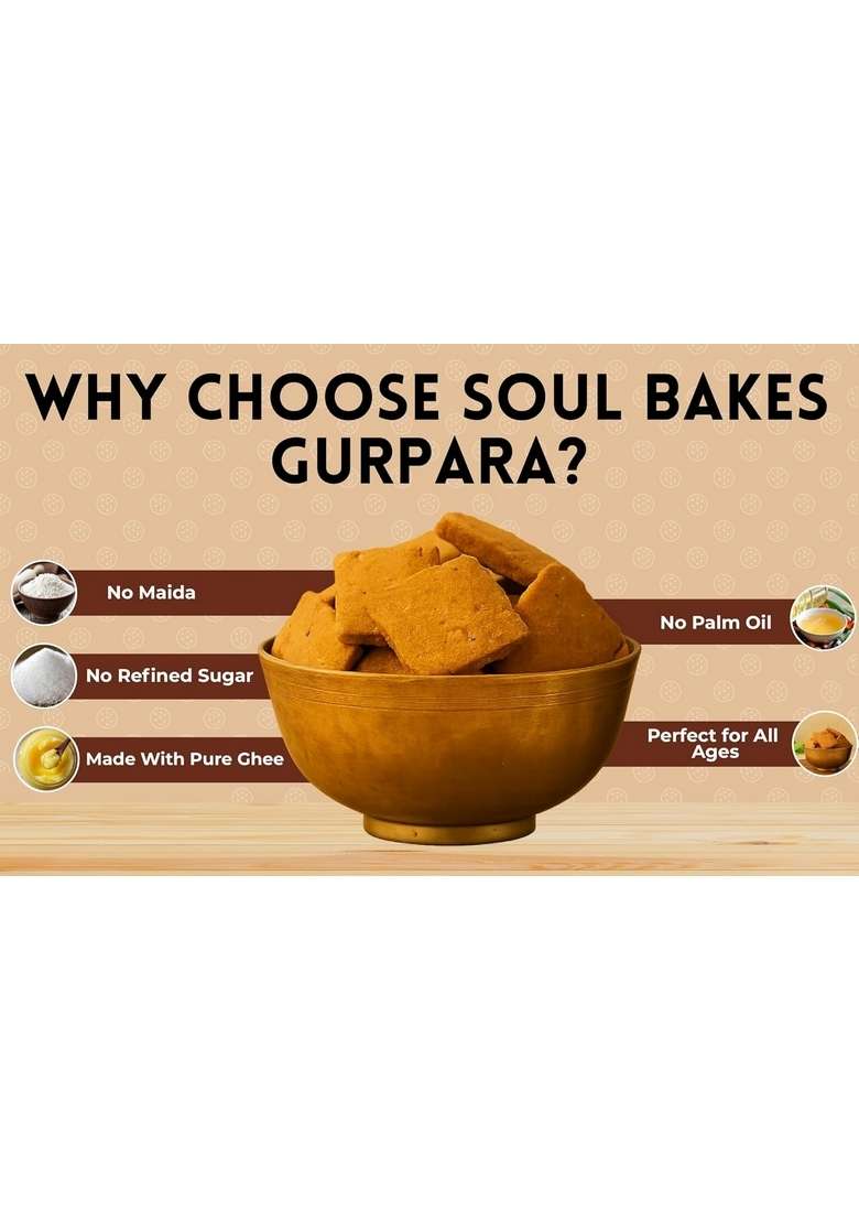 Soul Bakes Gurpara | Made with Traditional Spices No Maida, Refined Sugar, Palm Oil Healthy Indian Snack 250g - Indya
