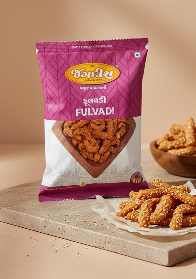 S.G.S Jagdish Farsan Fulvadi 500g | Authentic Gujarati Namkeen Snack Spicy Crispy Traditional Ready to Eat Indian Tea Time Pack