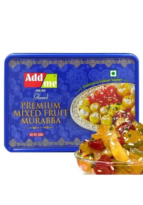 Add me Dry Mixed Murabba 500G celebration gift box Pack, muraba of Amla apple carrot mango pineapple kiwi karonda in a single Mix fruit sweets