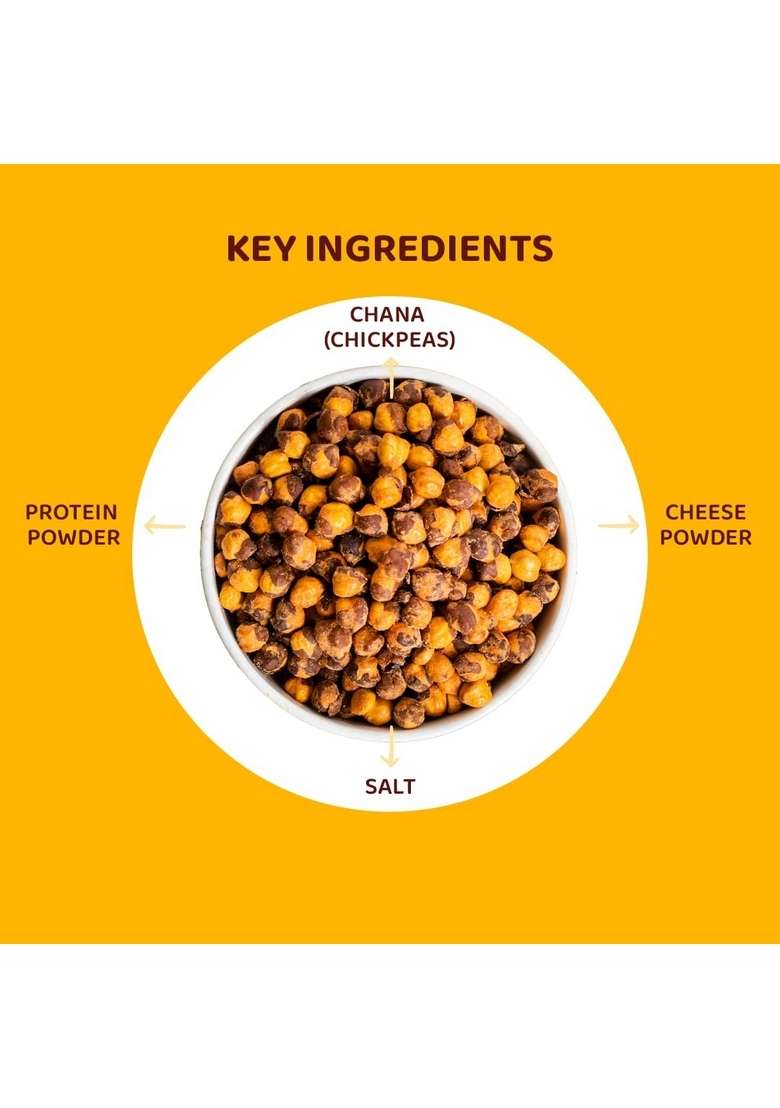 DHANANJAY Cheese Flavoured Mahabaleshwar Chana (Chickpeas) | Pack of 3 (160 Gms Each) Gluten Free Rich in Protein 100% Roasted and Puffed - 160gm + 20gm extra - Indya