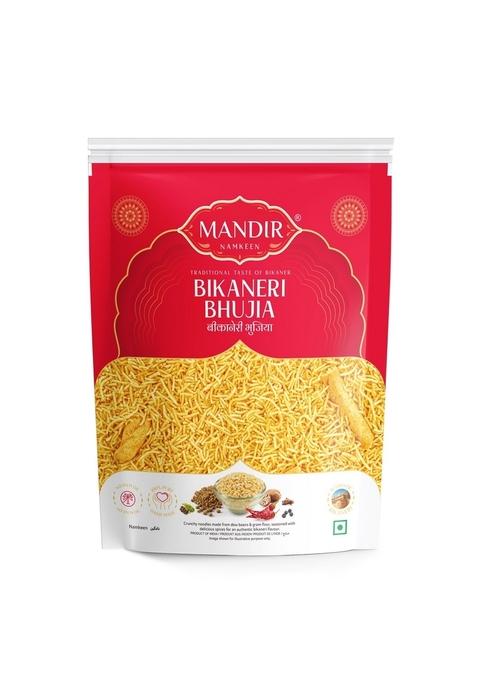 MANDIR Namkeen Bikaneri Bhujia 400g, Authentic Namkeen, Made with Premium Moth Dal, Spicy & Crunchy Texture, Iconic Flavor, Perfect Tea-Time Snack