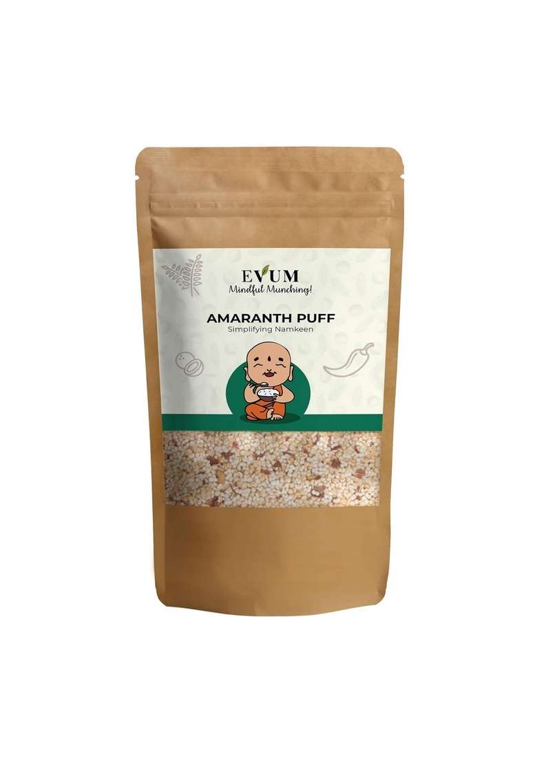 EVUM Roasted Amaranth Millet Puff (250 gm) | Crunchy Chivda Namkeen Diet Mixture Lite & Healthy Homemade Indian Snack No Preservatives Added Flavors - Indya