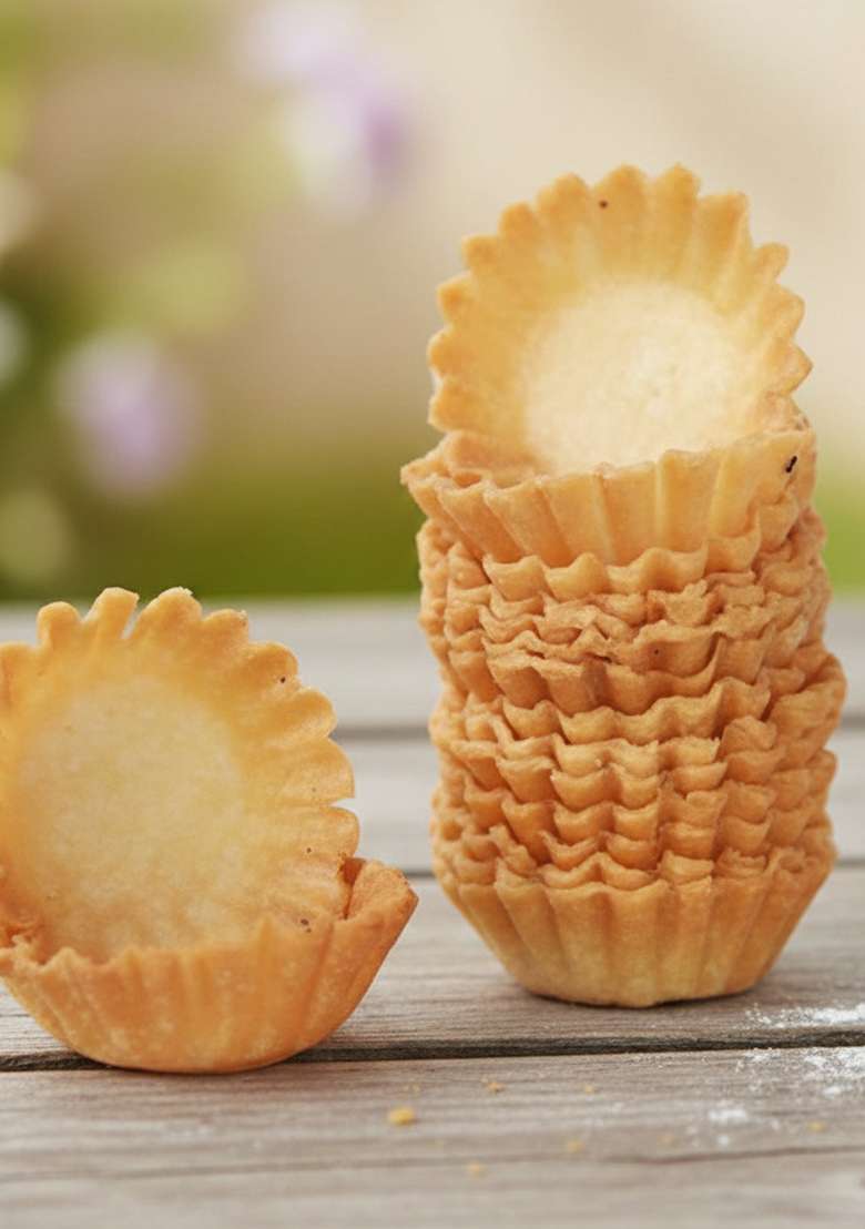 Organic Bites Basket Chat Puri/Delhi Puri - 60 Pcs - Indya