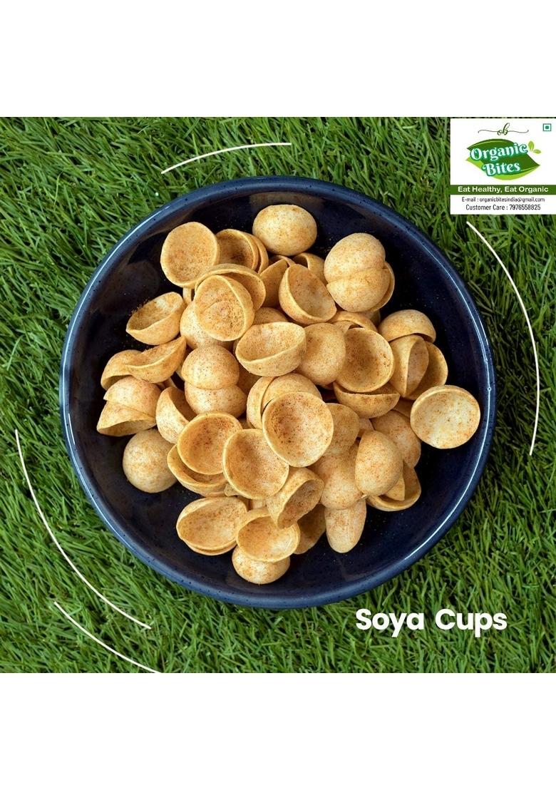 Organic Bites Roasted SOYA Cups Katori Healthy Snacks | Masala Flavour I Namkeen & Evening Party Munch Anytime Crunchy Snack -400 gm