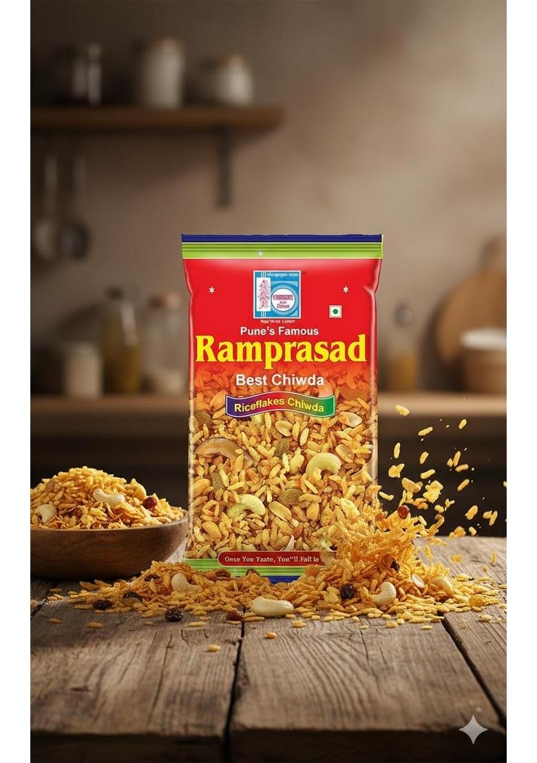 Ramprasad Best Chiwda Cornflakes Poha | Delicious & Crunchy Snack Mix Traditional Pune Recipe 500g