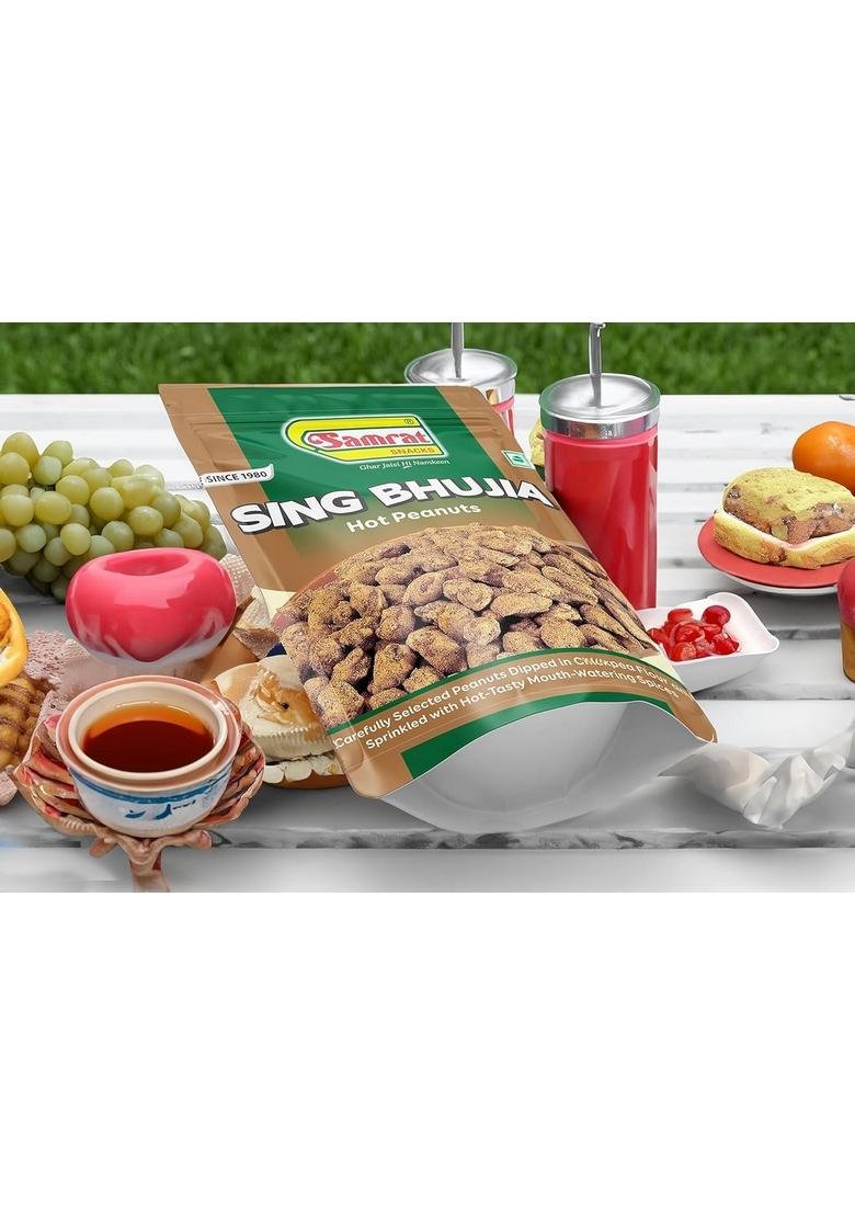 SAMRAT | Sing Bhujia Hot Masala Peanuts Namkeen Whole Tasty Nuts Snacks for a Spicy Kick in Every Bite Ghar Jaisi Hi (1 KG)