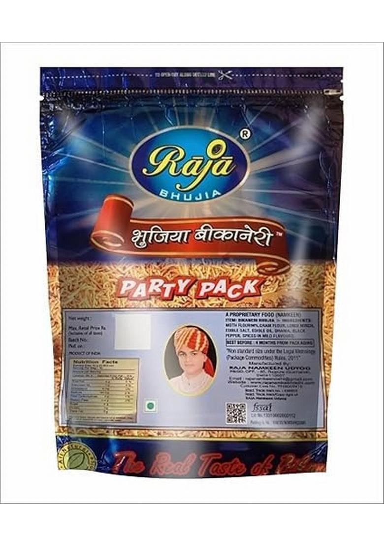 RAJA BHUJIA Bikaneri Party Pack 800g | 100% Handmade Namkeen Authentic Moth Dal & Original Longi Mirch of Silchar Crispy Healthy Ready-to-Eat Indian Snack