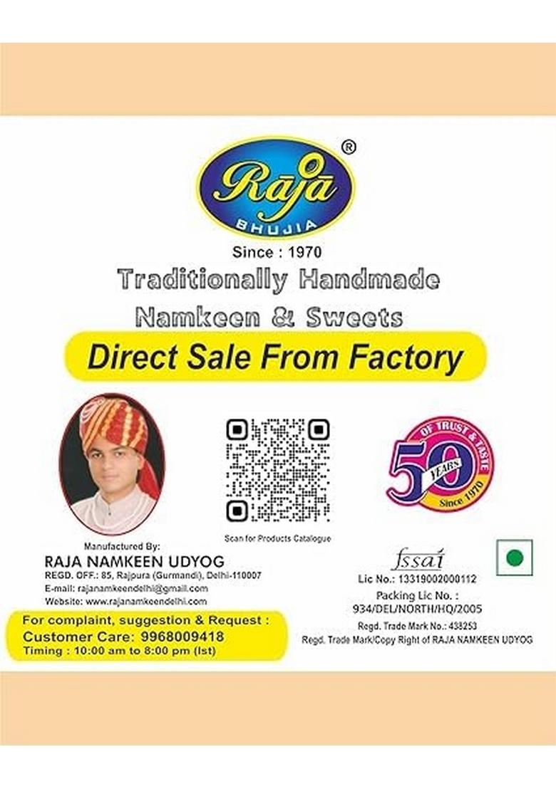 RAJA BHUJIA Bikaneri Party Pack 800g | 100% Handmade Namkeen Authentic Moth Dal & Original Longi Mirch of Silchar Crispy Healthy Ready-to-Eat Indian Snack