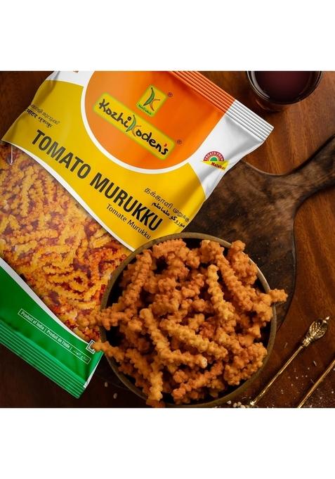 KOZHIKODEN'S Assorted Murukku Combo Pack | 5 Flavors Masala, Tomato, Palak, Ragi & Butter 1 kg (Each 200g) Authentic South Indian Snack Fresh Chakli