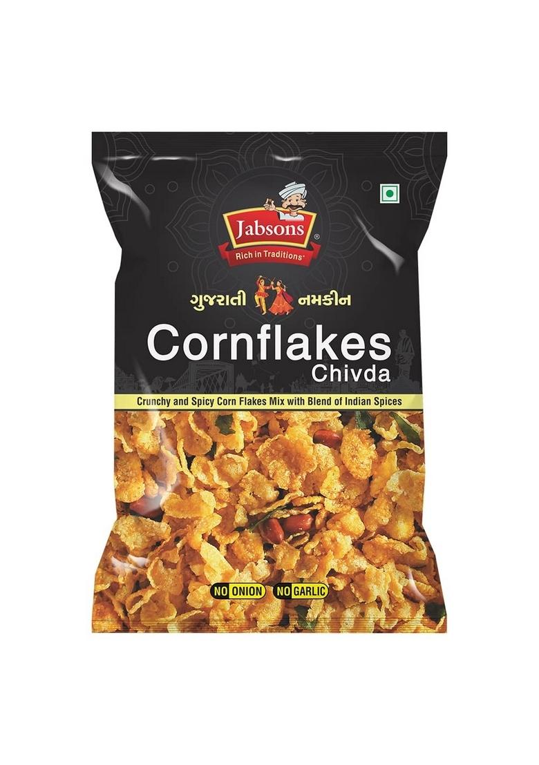 Jabsons Gujarati Namkeen Cornflakes Mix -120g | Crispy & Crunchy Snacks Traditional Indian Tea time