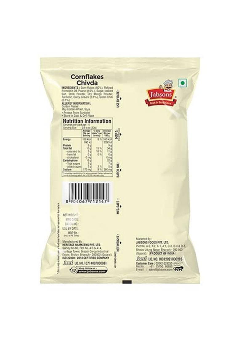 Jabsons Gujarati Namkeen Cornflakes Mix -120g | Crispy & Crunchy Snacks Traditional Indian Tea time