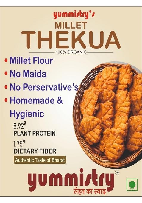 yummistry s Millet Thekua 250g | Bihari Traditional Sweet Snack Handmade Desi Ghee & Jaggery Cookies Crispy Tekua for Chhath Puja Prasad Healthy Festive Mithai Gift No Maida, Preservatives