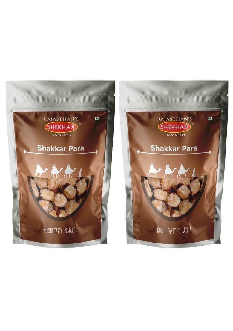 SHEKHAJI Shakkar Para 400gm (Pack Of 2, 200Gm Each) - Perfect for snacking and sharing! - Indya