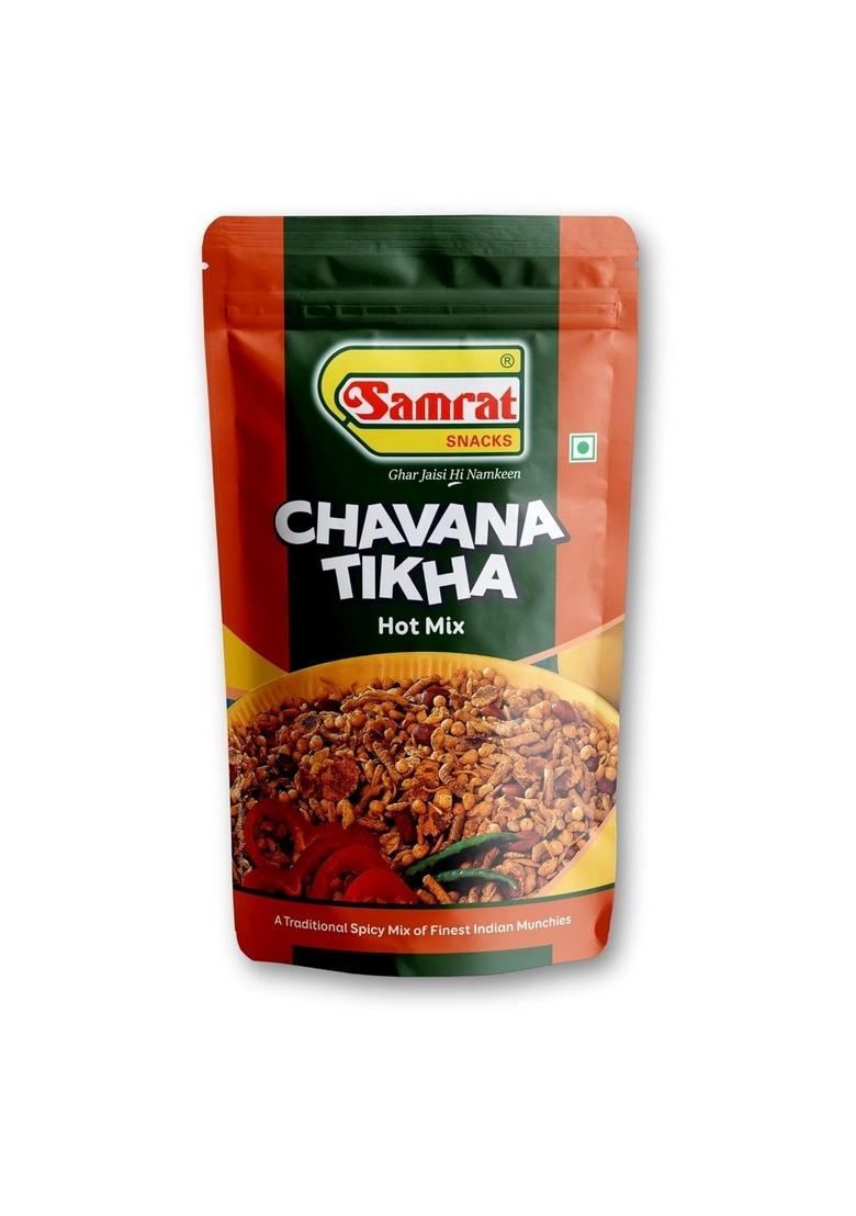 SAMRAT Chavana Tikha Mix Namkeen Spicy & Crunchy Indian Snack | Traditional Chevda Mixture for Tea-Time Festive Occasions Ready-to-Eat (Pack of 1 (450g), Tikha)