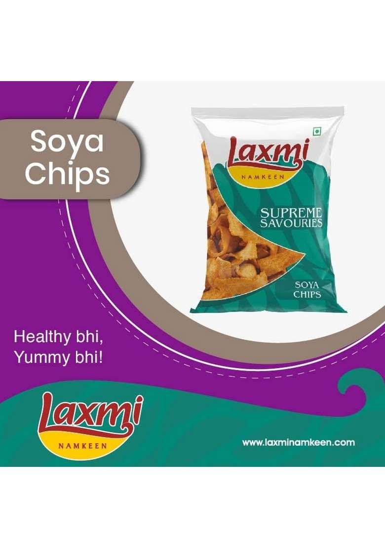 Laxmi NAMKEEN SOYA CHIPS | Crispy, Crunchy & Spicy Snack Ready to Eat Delicious |Healthy and Tasty snacks |Pack of 2 (200 GMS EACH) (Soya Chips) - Indya