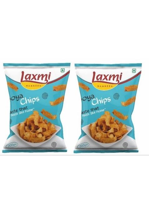 Laxmi NAMKEEN SOYA CHIPS | Crispy, Crunchy & Spicy Snack Ready to Eat Delicious |Healthy and Tasty snacks |Pack of 2 (200 GMS EACH) (Soya Chips)