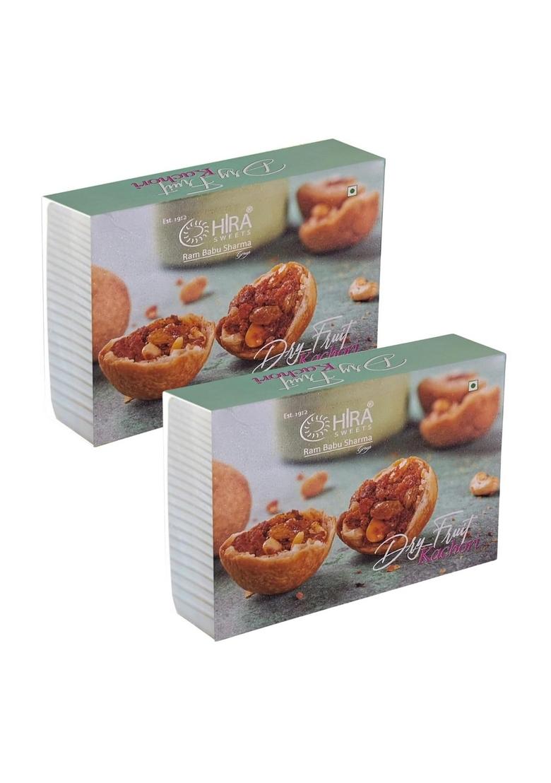 HIRA SWEETS Dry Fruit Kachori 1Kg (500g*2) | Snacks Sweet and Spicy Stuffed Crispy & Crunchy Ready to Eat Indian Snack