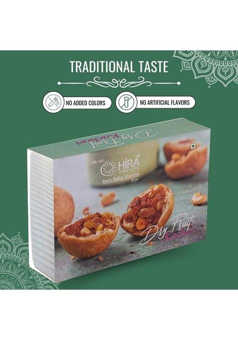 HIRA SWEETS Dry Fruit Kachori 1Kg (500g*2) | Snacks Sweet and Spicy Stuffed Crispy & Crunchy Ready to Eat Indian Snack