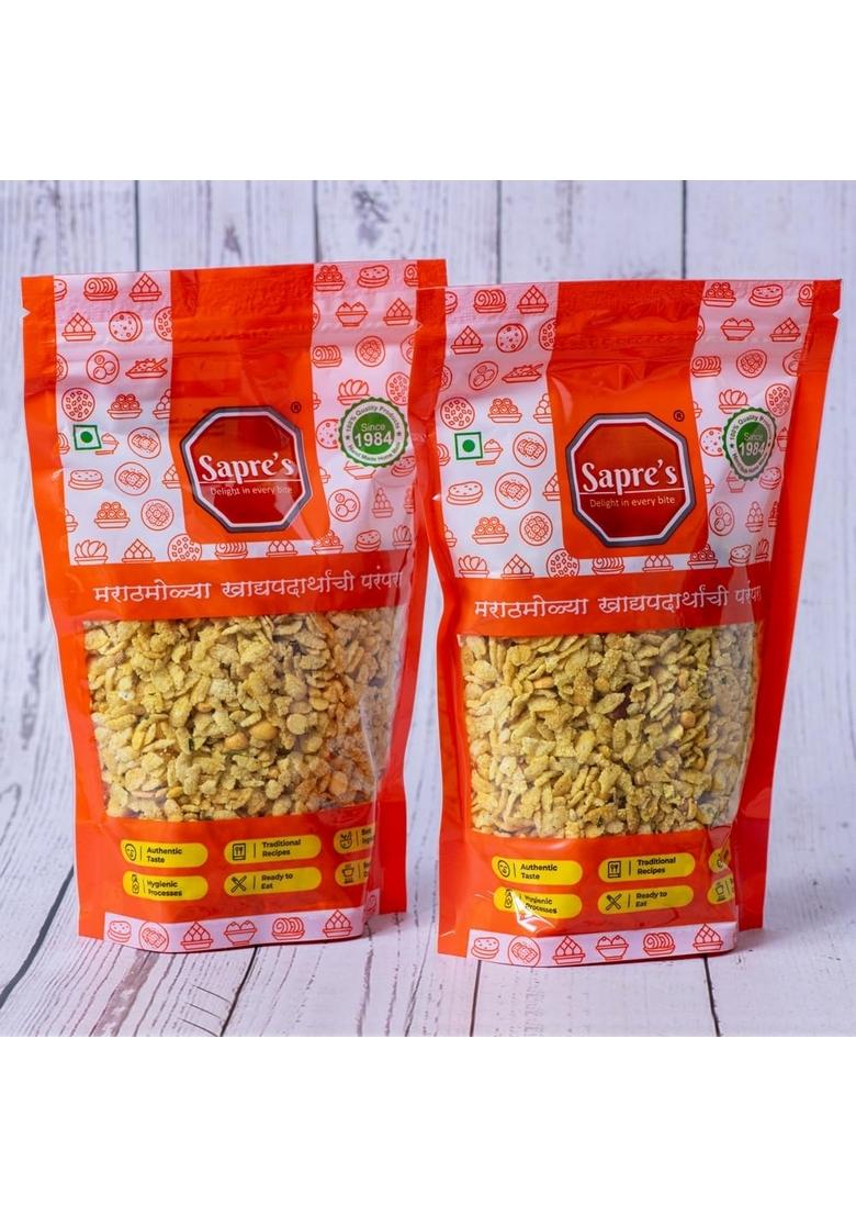 Sapre Foods Sapre's Puffed Poha Chivada | Chiwda/Chevda Namkeen Healthy Snack Crunchy & Tasty Ready to Eat Snacks Tea Time For Various Occasion Pack of 2-180gm Each