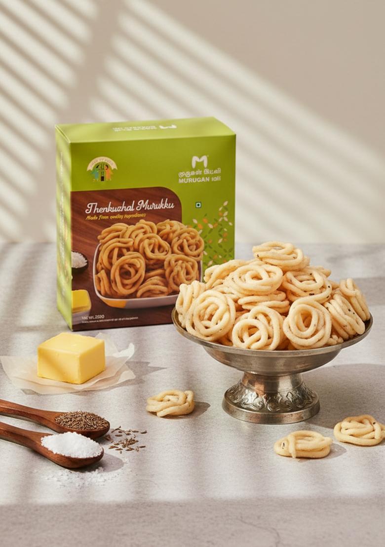 MURUGAN IDLI ThenKulal 200gm | Crispy & Delicious Traditional Indian Namkeen Snack Perfect for Gifting, Festivals, and Tea Time