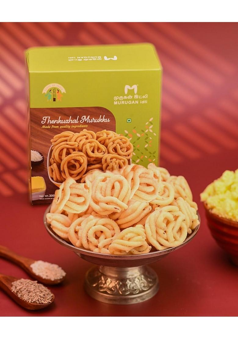 MURUGAN IDLI ThenKulal 200gm | Crispy & Delicious Traditional Indian Namkeen Snack Perfect for Gifting, Festivals, and Tea Time