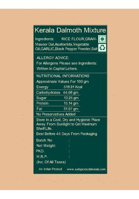 Safe Products Dalmoth Mixture Kerala Style, Ready to eat [1kg]