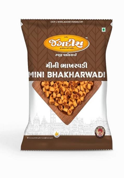 S.G.S Jagdish Farsan Mini Bhakharwadi 500g | Authentic Gujarati Namkeen Snack Spicy Crispy Roll Traditional Indian Ready to Eat Tea Time Pack