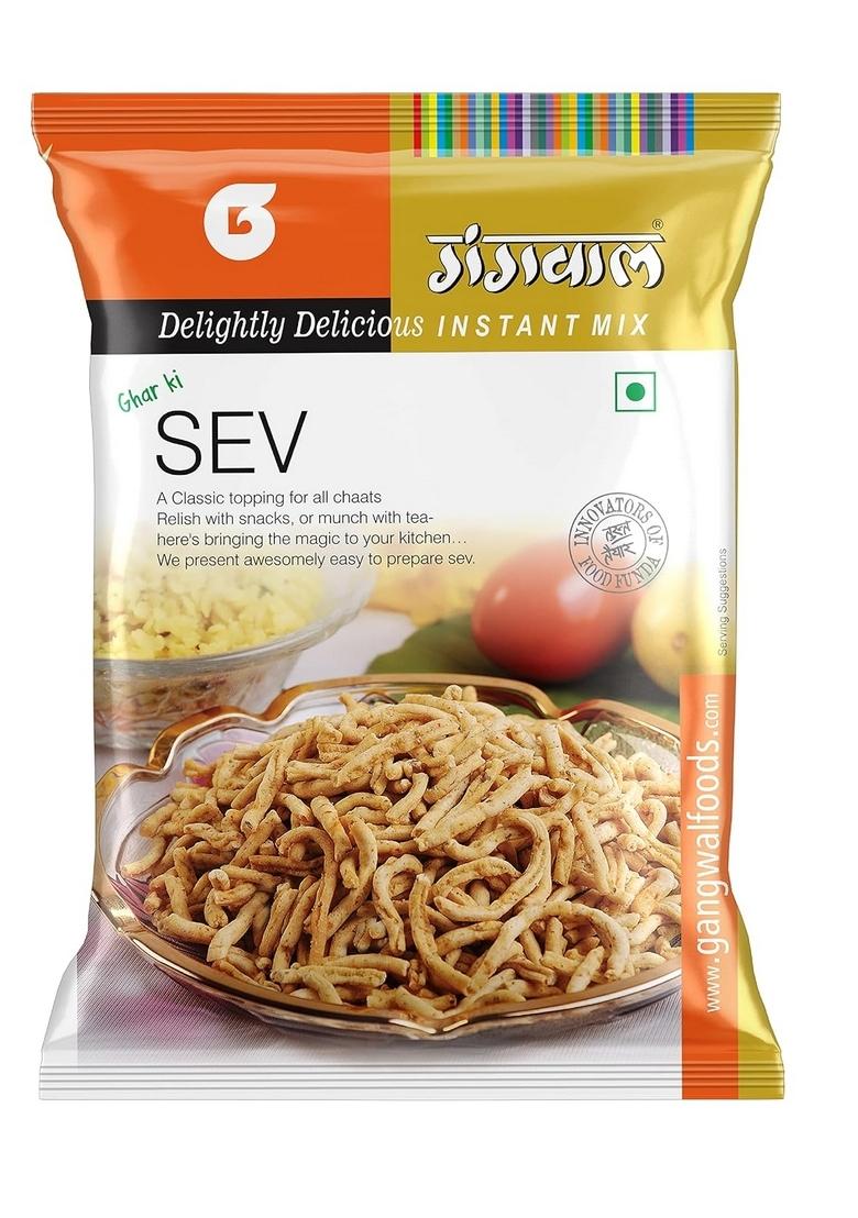 Gangwal Instant Sev Mix 500g | Easy-to-Cook Indian Snack Ready-to-Mix Gram Flour Snack| Ghar-Style Namkeen Crunchy for Snacks, Chaats & Tea-Time