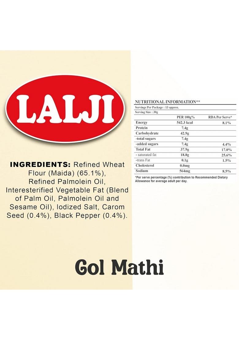 LALJI Foods Gol Mathi 400Gm | Crispy and Savory by Perfect Tea|Time Snack