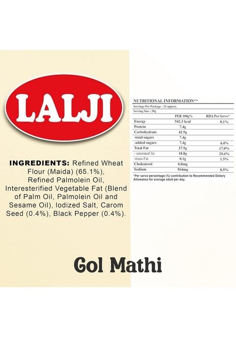 LALJI Foods Gol Mathi 400Gm | Crispy and Savory by Perfect Tea|Time Snack