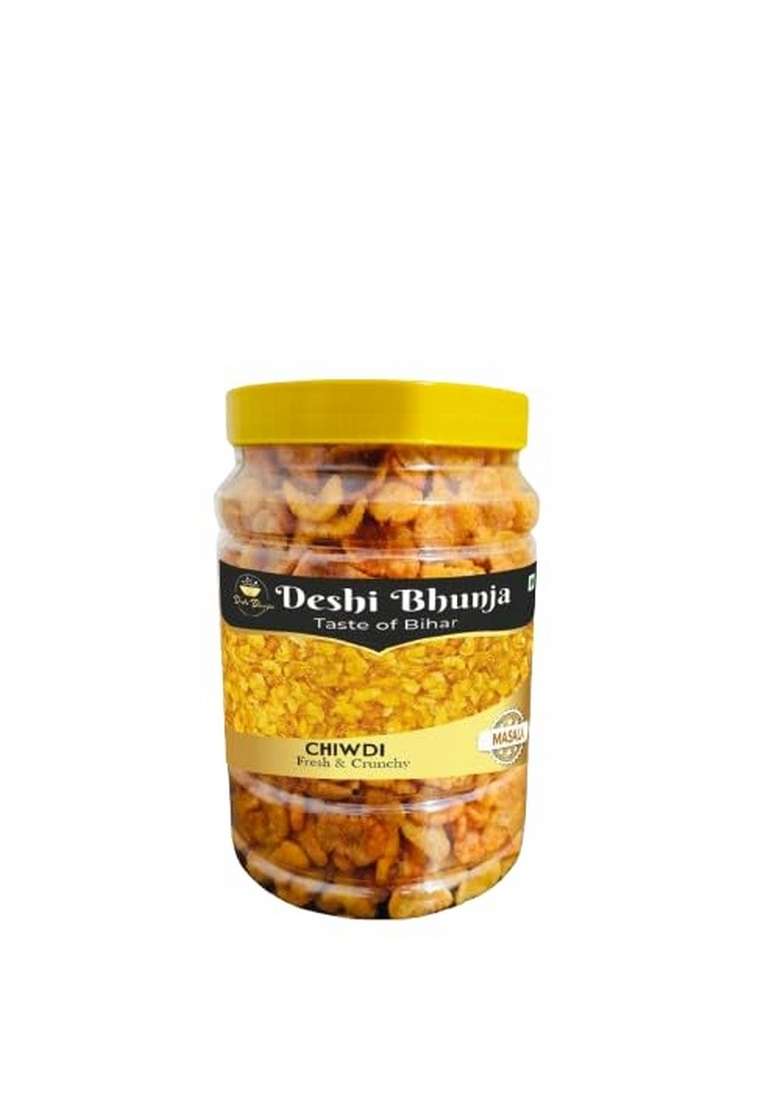 Deshi Bhunja Bhuja Special Masala Chiwadi Homemade Chiwdi Original Taste of Bihar | Organic Namkeen Healthy Indian Snacks Crispy & Fresh Snack (300gm) (400 GM) - Indya