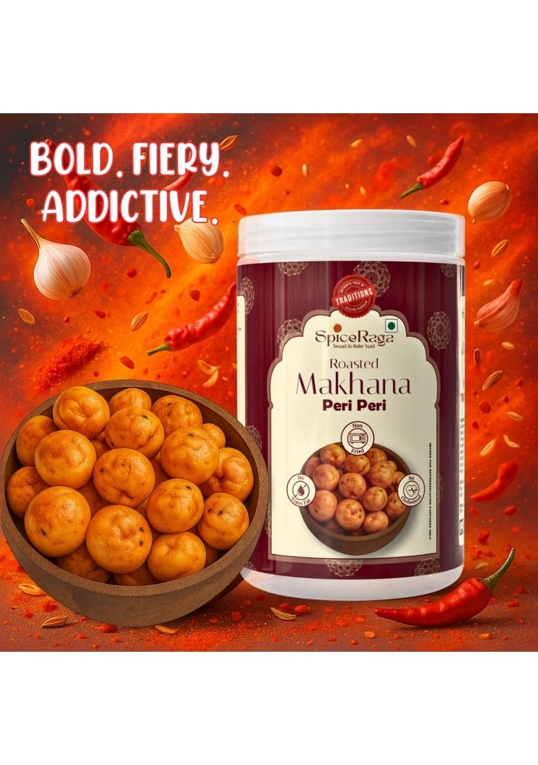 SPICERAGA Healthy Makhana Combo (70g x 4) Total 280g | Cream & Onion Cheese Crunch Peri Chilli Tomato No Palm oil Trans Fat Preservatives snack Pack of 4 Fox Nut Roasted (Makhana