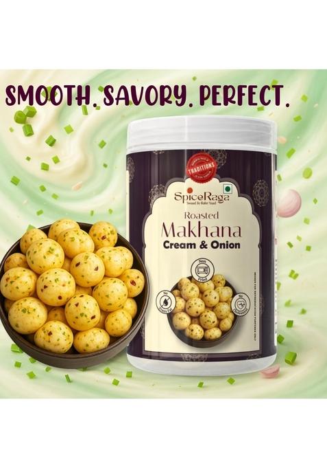 SPICERAGA Healthy Makhana Combo (70g x 4) Total 280g | Cream & Onion Cheese Crunch Peri Chilli Tomato No Palm oil Trans Fat Preservatives snack Pack of 4 Fox Nut Roasted (Makhana