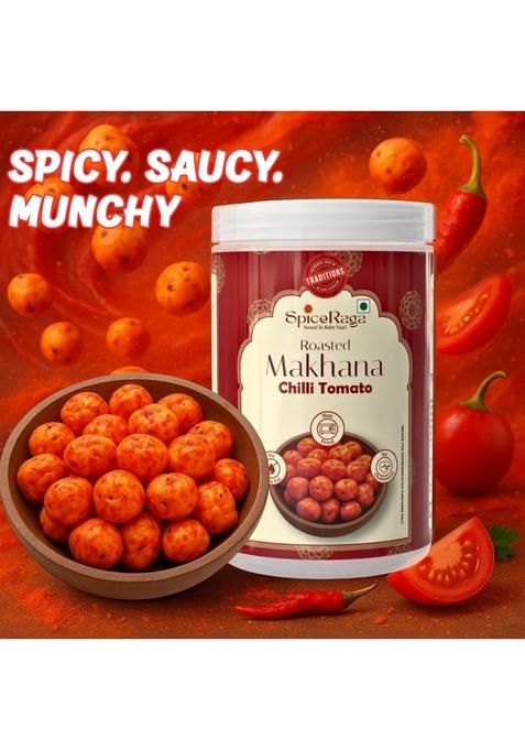 SPICERAGA Healthy Makhana Combo (70g x 4) Total 280g | Cream & Onion Cheese Crunch Peri Chilli Tomato No Palm oil Trans Fat Preservatives snack Pack of 4 Fox Nut Roasted (Makhana