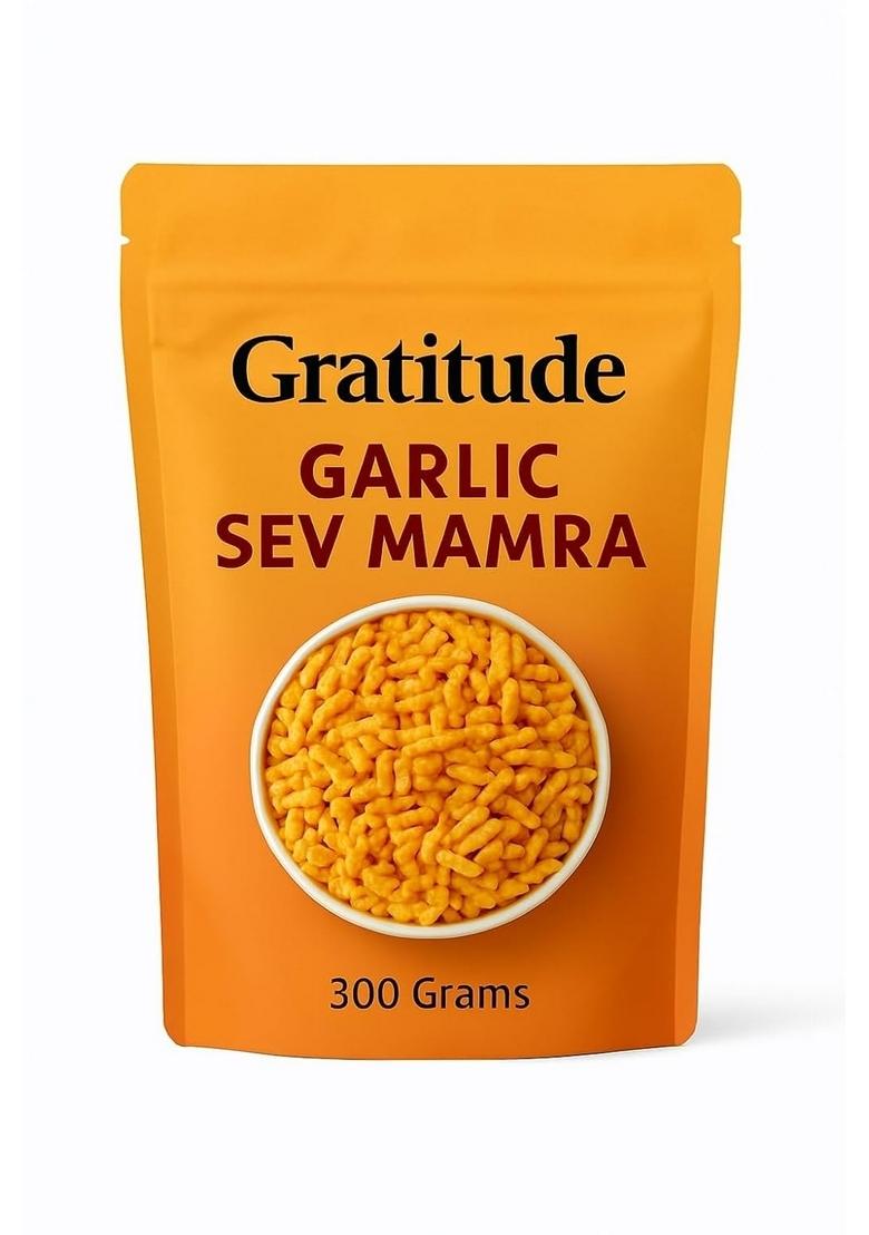 Gratitude Garlic Masala Sev Mamra/Sev Murmura/Puffed Rice 300 Grams