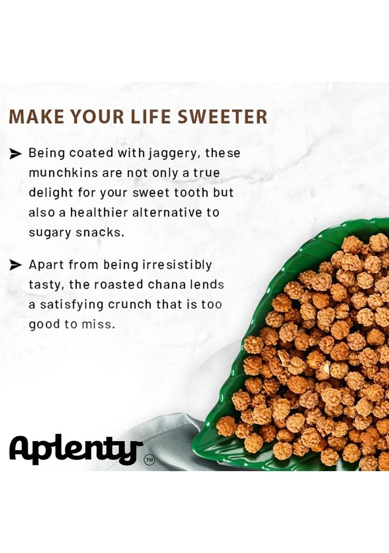 Aplenty Gur Chana | Gud Coated Chane Jaggery Roasted Chickpeas Premium Channa (900g)