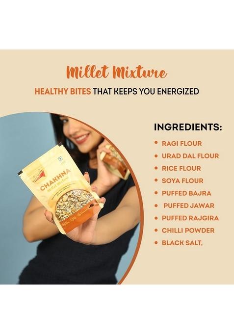 TOKU MOKU Millet Namkeen, Mixture Desi Masala Chatpata, Healthy Namkeen Snacks Roasted, Not Fried | No Palm Oil Replacement of Chips & Bhujia (Pack 4