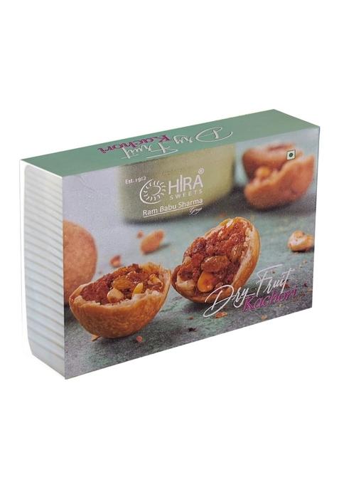 HIRA SWEETS Dry Fruit Kachori 500g | Sweet and Spicy Stuffed Snack With Deliciousness & Real Fruits Crispy Crunchy Ready to Eat Indian Festival Snacks Gift Pack