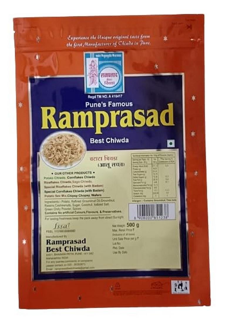 RAMPRASAD BEST CHIWADA Chiwda- Potato | Fresh & Delicious chiwda quick snacking |Namkeen (500gm, Pack of 1)