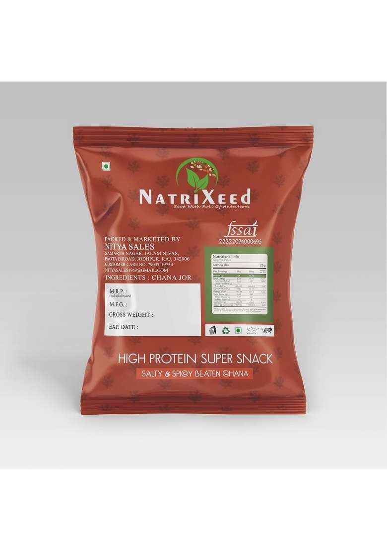 NatriXeed Chana Jor Garam 1kg | Namkeen Snacks 1000g Healthy Indian 1000gm - Indya