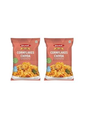 Balasa Cornflakers Chiwda Namkeen | Cornflakes Mixture Lite Crunchy & Tasty Namkeens Made with Corn, Cashew and Dry Fruits Tea Snacks |200g Each of Pack 2