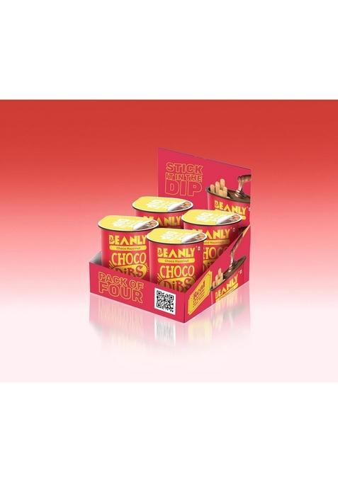 Beanly Choco-Hazelnut Dibs Spread with Breadsticks | Chocolate Dip Rich Hazelnut and pack of 4 (4X52 Grams)