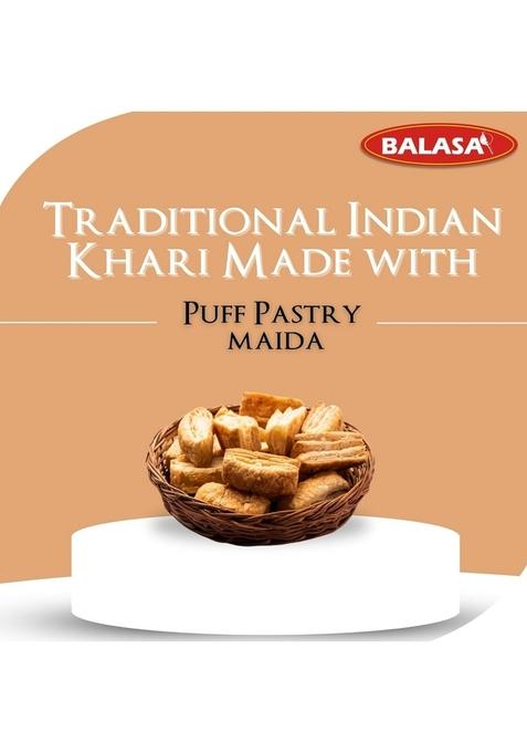 Balasa Khari Puff | for Tea Snack Items Time Crunchy and Tasty Ready to Eat Flavour