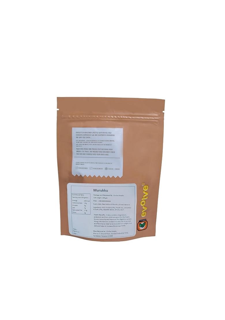 Evolve Murukku Chakli Snacks, Gluten Free, No Palm Oil, Fresh, Organic, Vacuum Fried | Crispy Guilt Free Tea and Evening Indian Snack